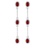 Garnet Earrings 2.68 Carats Sterling Silver