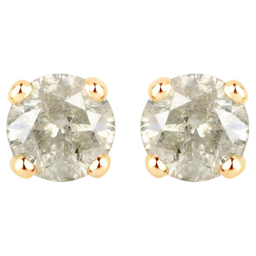 Diamond Stud Earrings 1.14 Carats 14K Yellow Gold