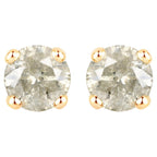 Diamond Stud Earrings 1.14 Carats 14K Yellow Gold