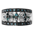 Blue Diamond Ring 0.5 Carats Sterling Silver