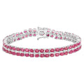 Ruby Tennis Bracelet With White Topaz 20 Carats Sterling Silver