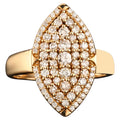 Light Brown Diamond Cluster Ring 0.77 Carats 9K Yellow Gold