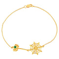 Emerald Spider Bracelet 0.08 Carats Gold Plated Silver