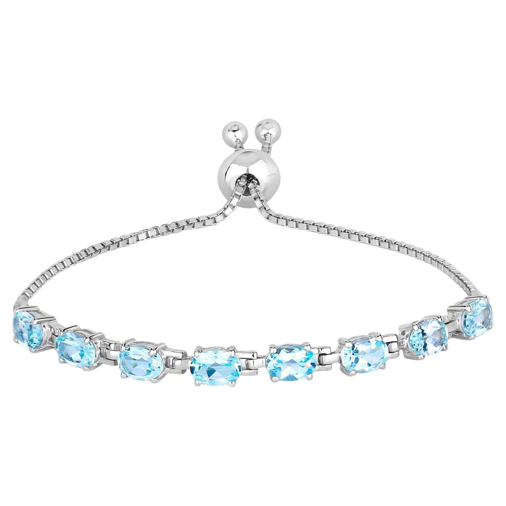 Blue Topaz Bracelet 7.58 Carats Sterling Silver