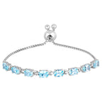 Blue Topaz Bracelet 7.58 Carats Sterling Silver