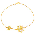 Blue Topaz Spider Bracelet 0.1 Carats Gold Plated Silver