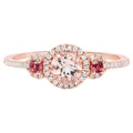 Morganite Ring With Diamonds 0.6 Carats 14K Rose Gold