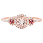 Morganite Ring With Diamonds 0.6 Carats 14K Rose Gold