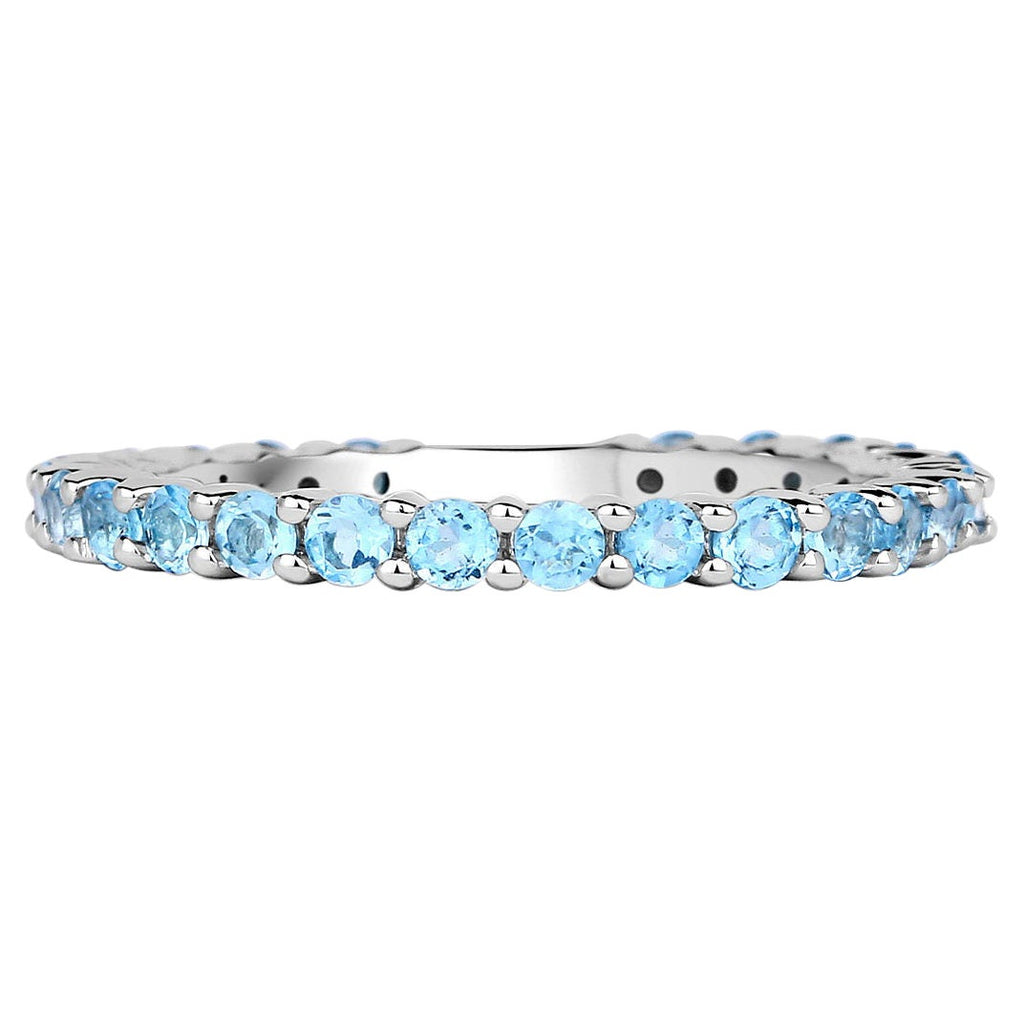 Swiss Blue Topaz Ring 0.92 Carats Sterling Silver
