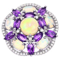 Natural Mixed Gemstones Ring 5.66 Carats Sterling Silver