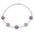 Charoite Bracelet With Labradorite 10.9 Carats Sterling Silver