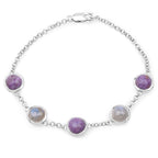Charoite Bracelet With Labradorite 10.9 Carats Sterling Silver