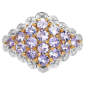 Tanzanite Ring 1.58 Carats Gold Plated Silver