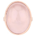 Rose Quartz Ring 15.5 Carats Gold Plated Silver