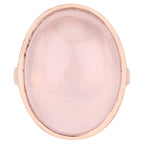 Rose Quartz Ring 15.5 Carats Gold Plated Silver