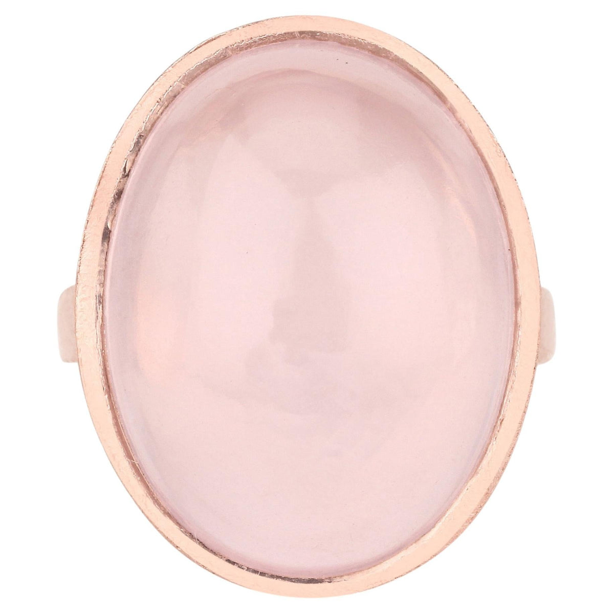 Rose Quartz Ring 15.5 Carats Gold Plated Silver