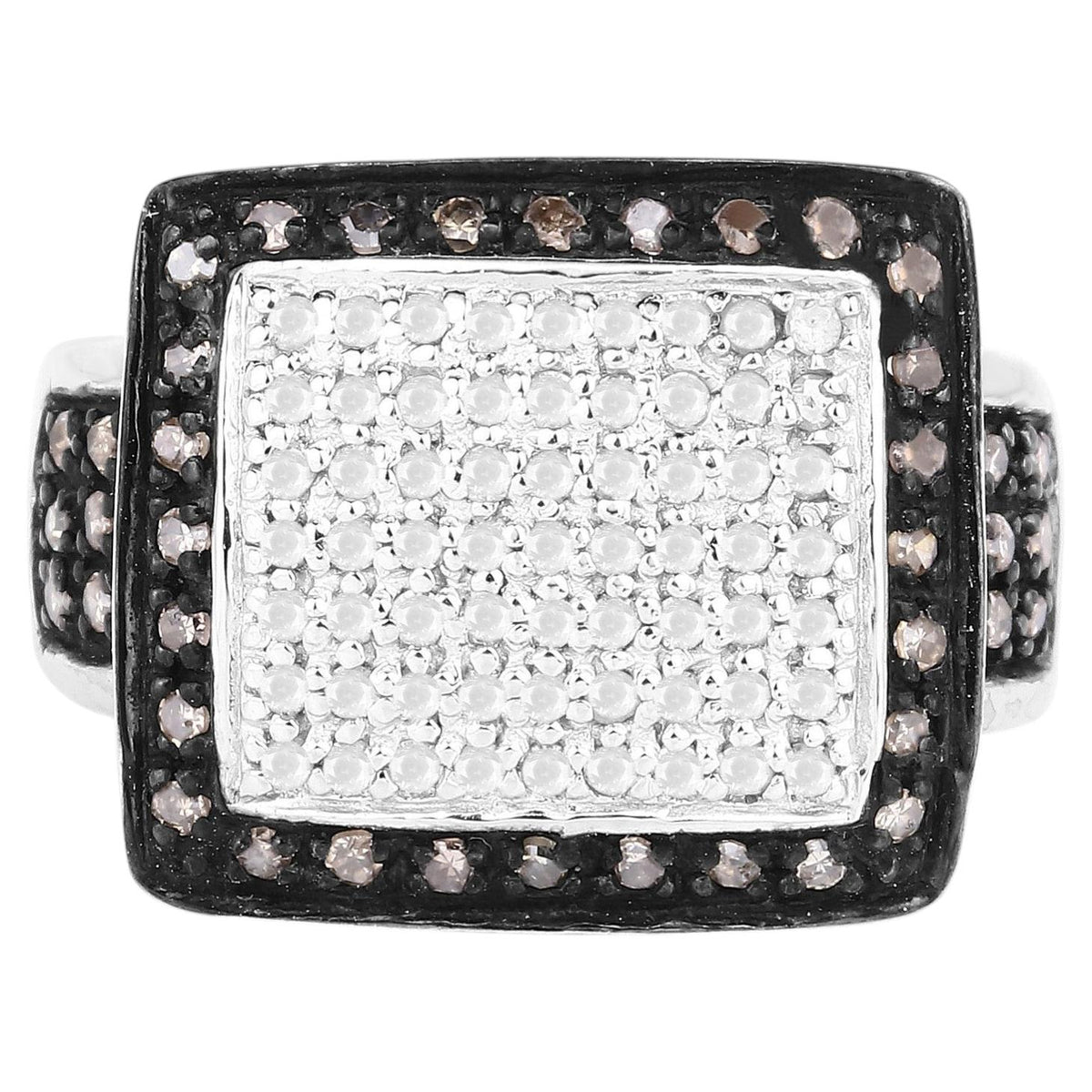 Diamond Ring 0.58 Carats Sterling Silver