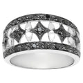 Black Diamond Ring 0.26 Carats Sterling Silver