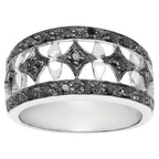 Black Diamond Ring 0.26 Carats Sterling Silver