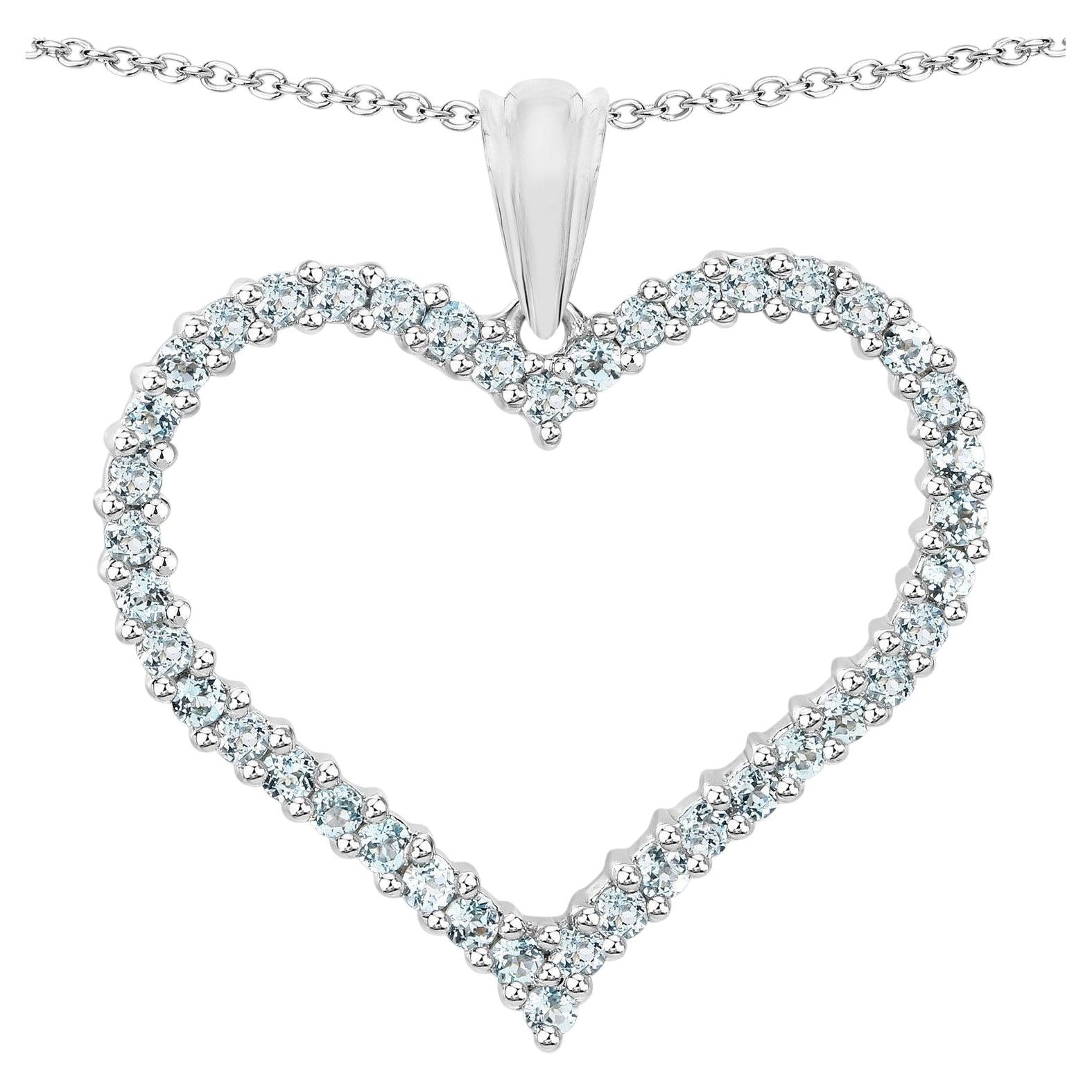 Blue Topaz Pendant 2.08 Carats Sterling Silver