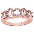 Morganite Ring With White Topaz 1.54 Carats Gold Plated Silver