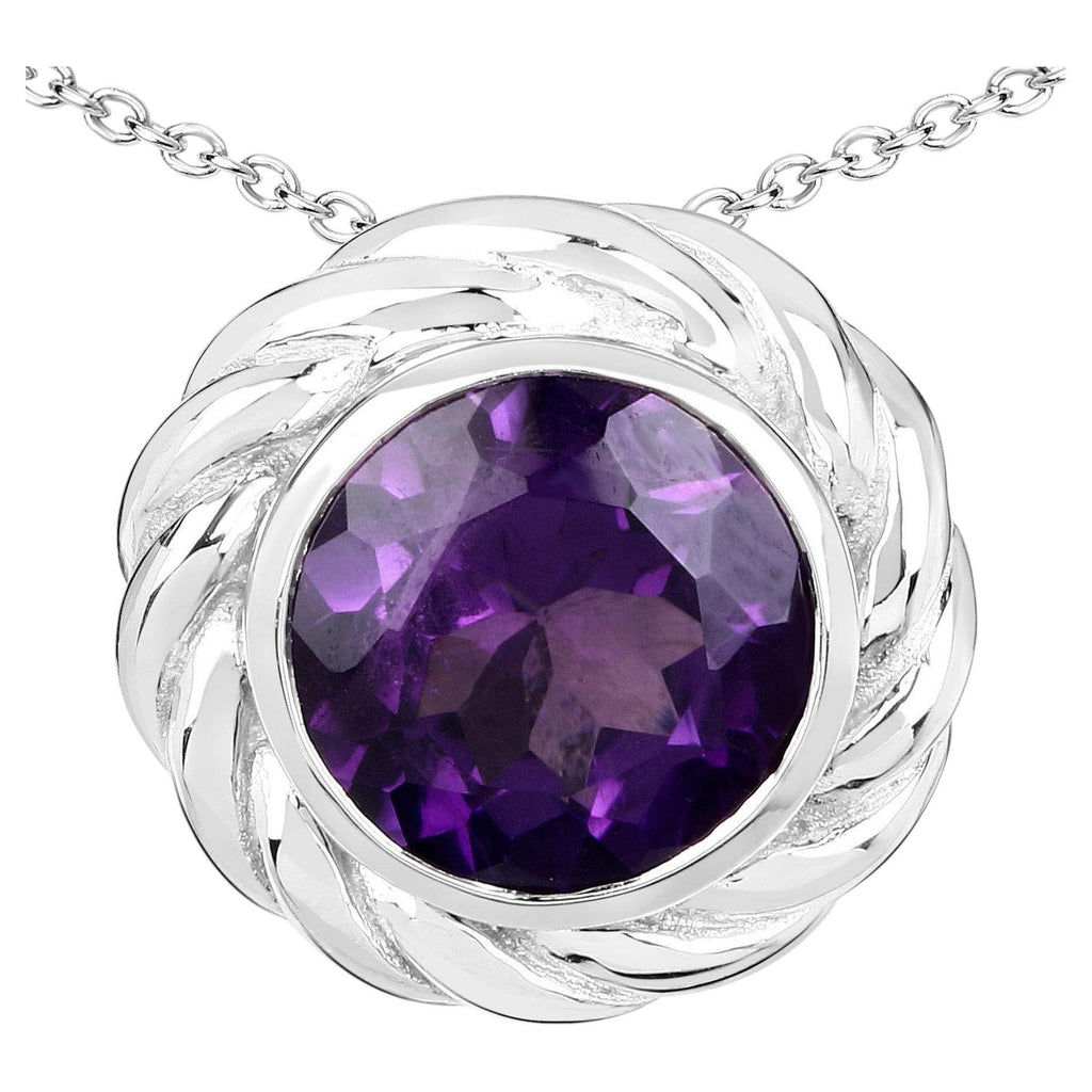 Amethyst Pendant 3.28 Carats Sterling Silver