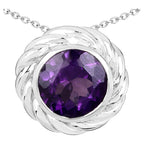 Amethyst Pendant 3.28 Carats Sterling Silver