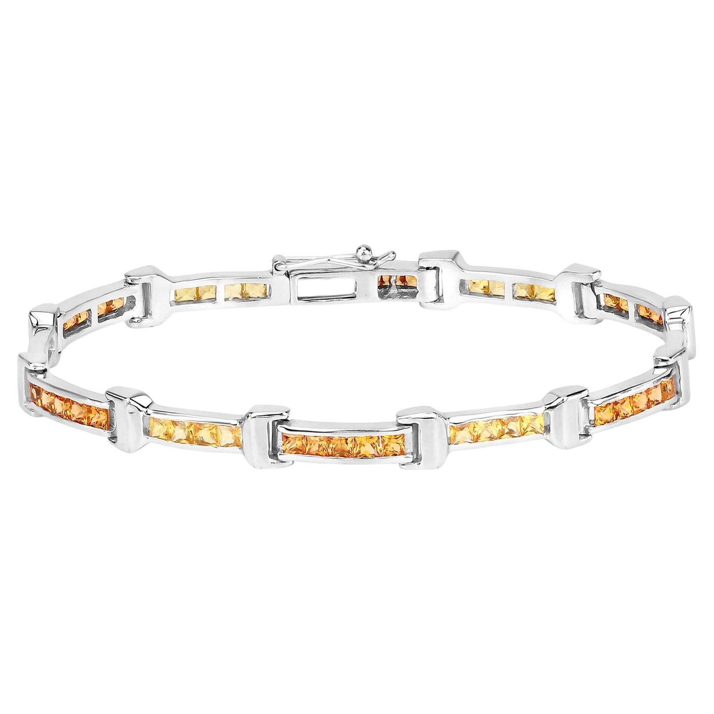 Multicolor Sapphire Tennis Bracelet 6.44 Carats Sterling Silver