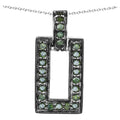Green Diamond Pendant 0.34 Carats Sterling Silver