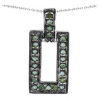 Green Diamond Pendant 0.34 Carats Sterling Silver
