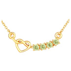Peridot Heart Necklace 0.26 Carats Gold Plated Silver