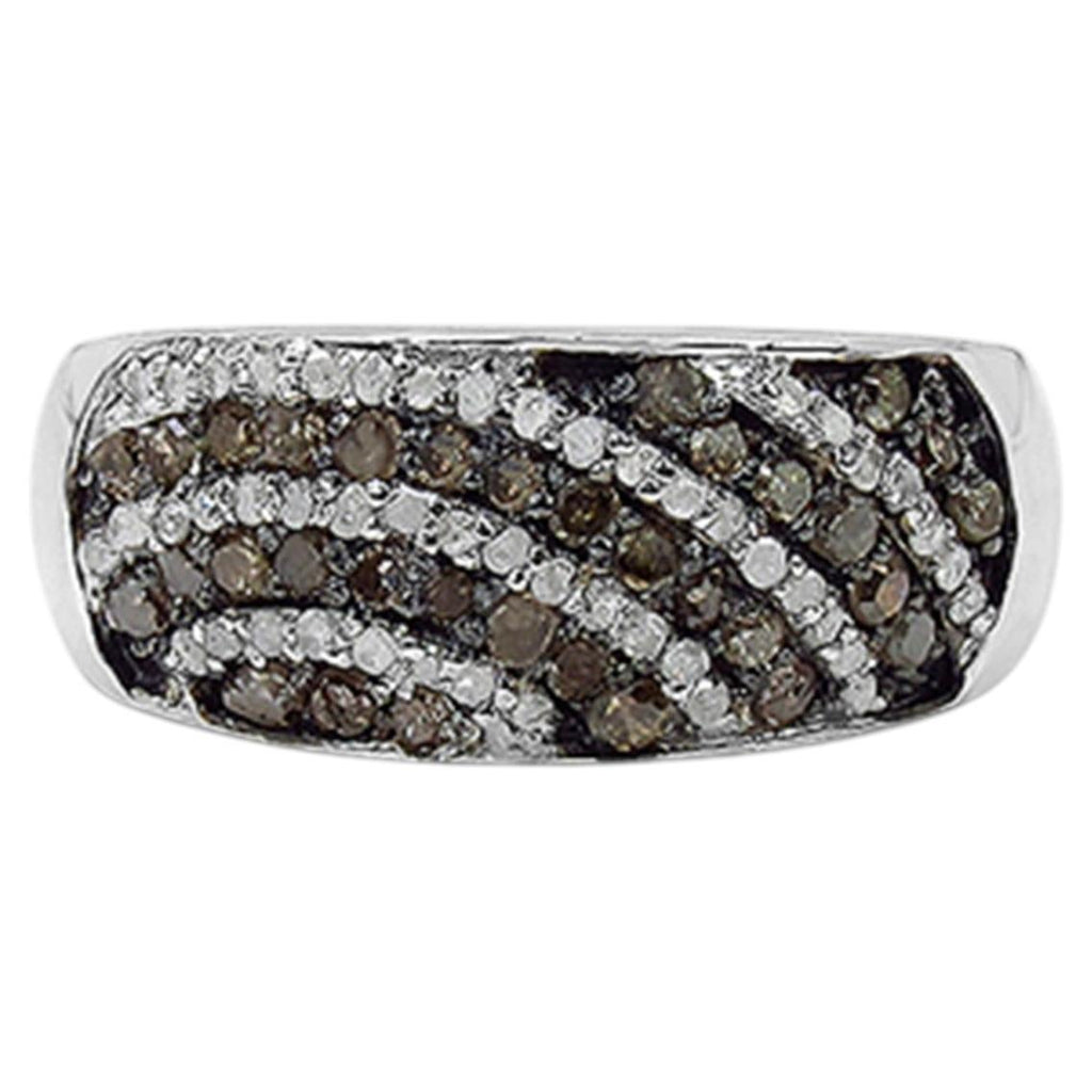 Multicolor Diamond Ring 0.6 Carats Sterling Silver