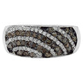Multicolor Diamond Ring 0.6 Carats Sterling Silver
