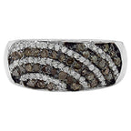 Multicolor Diamond Ring 0.6 Carats Sterling Silver