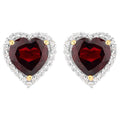 Garnet Earrings White Topaz 5.46 Carats 18K Yellow Gold Plated Silver