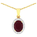 Ruby Pendant With Diamonds 2.48 Carats 14K Yellow Gold