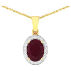 Ruby Pendant With Diamonds 2.48 Carats 14K Yellow Gold