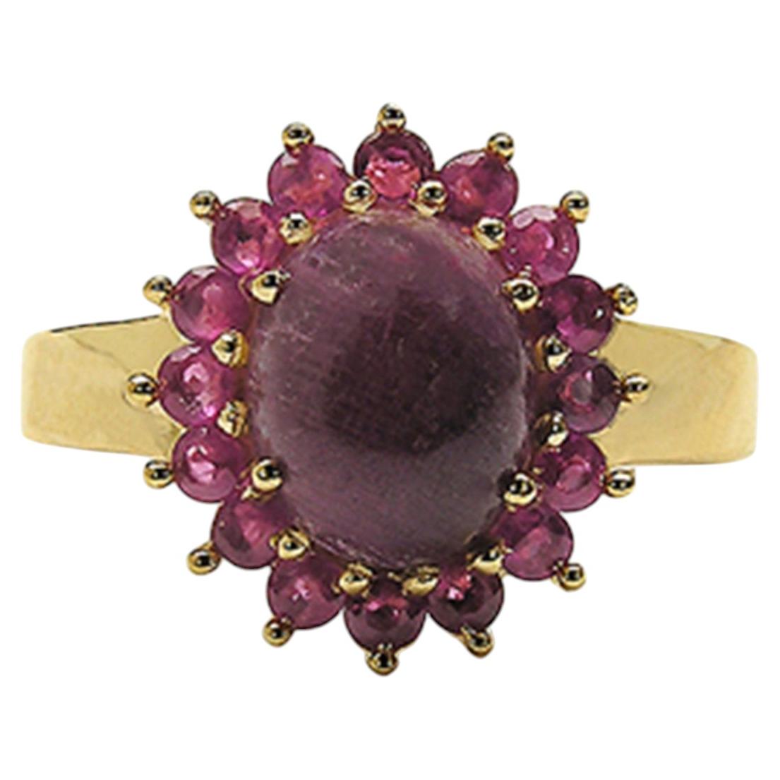 Ruby Ring 5.04 Carats Gold Plated Silver