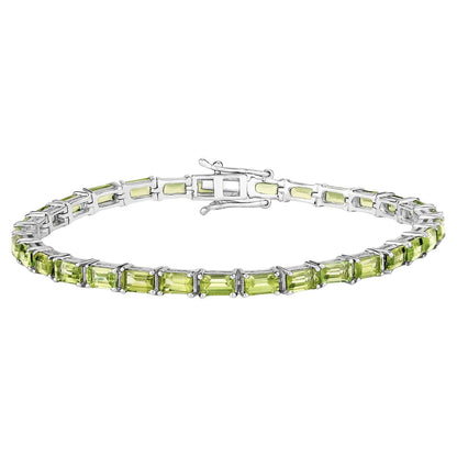 Peridot Tennis Bracelet 8.67 Carats Sterling Silver