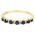 Blue Sapphire Ring With Diamonds 0.34 Carats 14K Yellow Gold