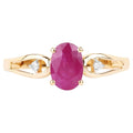 Ruby Ring With Diamonds 0.92 Carats 14K Yellow Gold