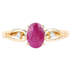 Ruby Ring With Diamonds 0.92 Carats 14K Yellow Gold