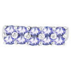 Tanzanite Ring With White Sapphire 1.72 Carats Sterling Silver