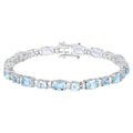 Aquamarine Tennis Bracelet 10 Carats Sterling Silver