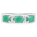 Emerald Ring With White Topaz 1.34 Carats Sterling Silver