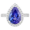 Tanzanite Ring Diamonds 4.42 Carats 14K White Gold