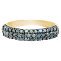 Blue Diamond Ring 0.64 Carats Gold Plated Silver