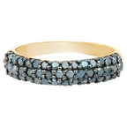 Blue Diamond Ring 0.64 Carats Gold Plated Silver