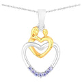 Tanzanite Mom Pendant 0.12 Carats Gold Plated Silver