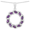 Amethyst Pendant With White Topaz 1.8 Carats Sterling Silver